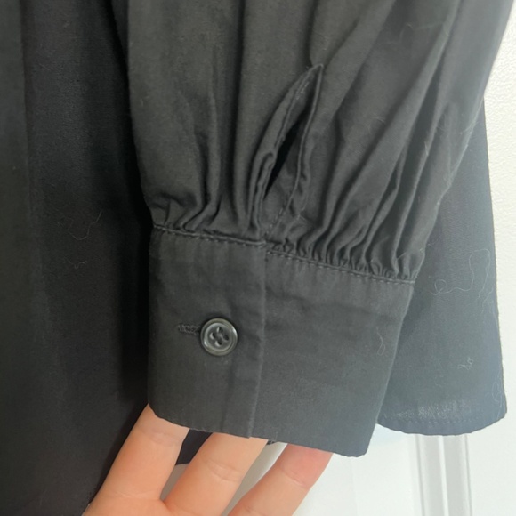 Anthropologie Maeve Poplin Button Down Black Shirt Small - Picture 5 of 7